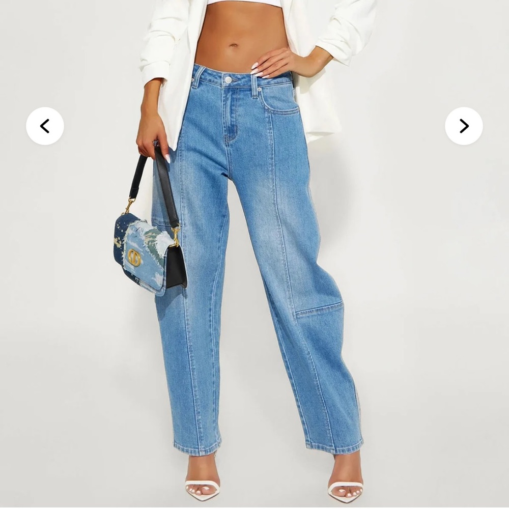 Stylish TWO TONE Blue Boyfriend Jeans